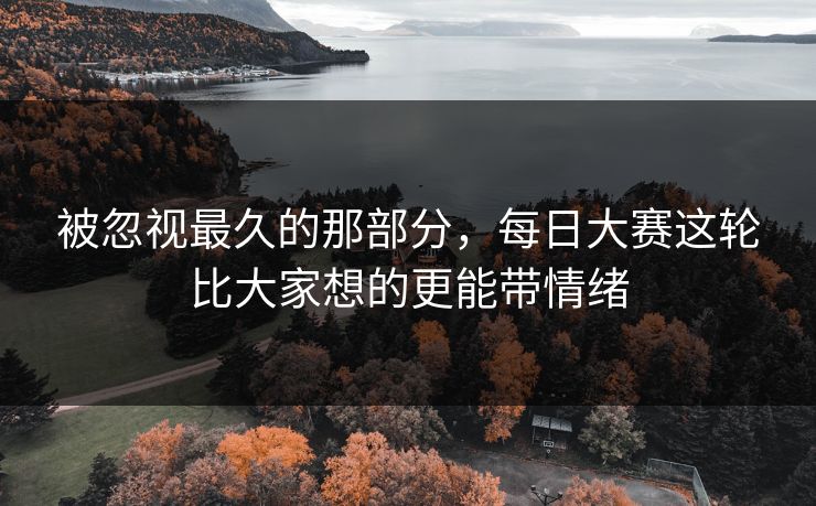 被忽视最久的那部分，每日大赛这轮比大家想的更能带情绪