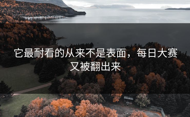 它最耐看的从来不是表面,每日大赛又被翻出来 它最耐看的从来不是表面,每日大赛又被翻出来